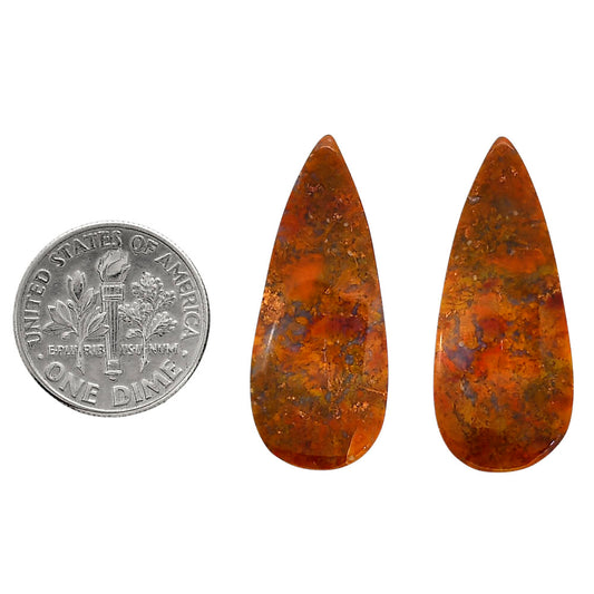 Rare Cady Mountain Agate Pair 12.7x30.4x4.5 mm Pear Shape Polished Gemstone LS71-04331