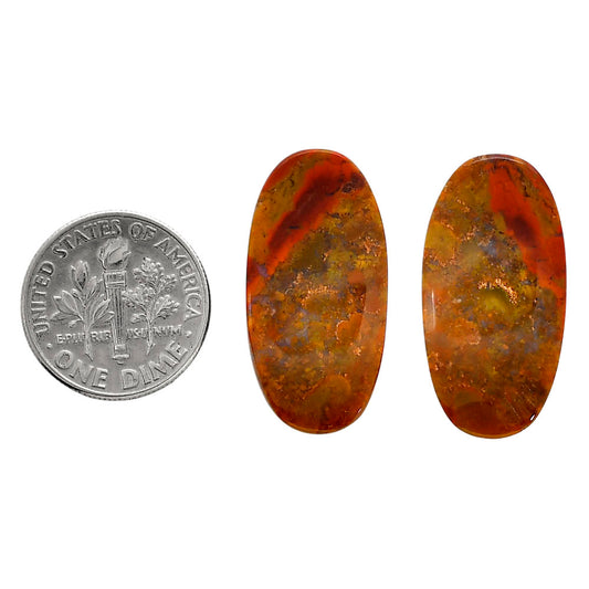 Rare Cady Mountain Agate Pair 13.5x26.7x4.3 mm Oval Shape Polished Gemstone LS71-04333
