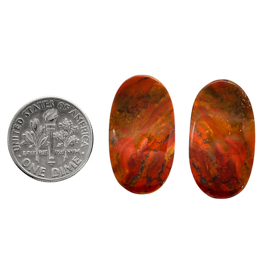 Rare Cady Mountain Agate Pair 14x24.7x4.5 mm Oval Shape Polished Gemstone LS71-04335