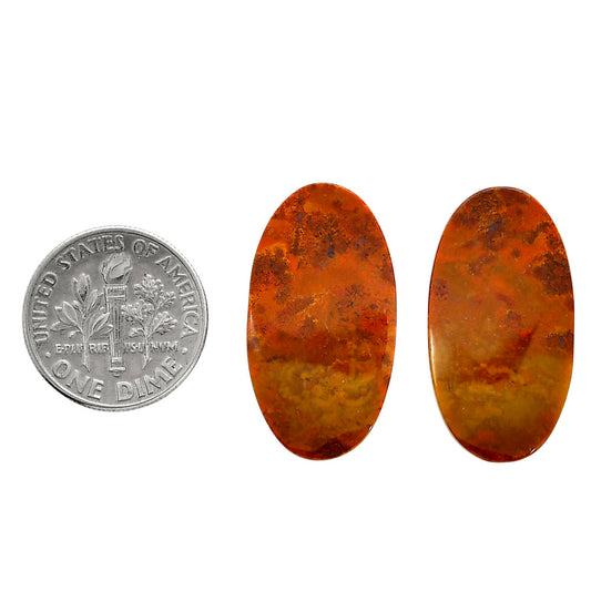 Rare Cady Mountain Agate Pair 14.5x26.6x4 mm Oval Shape Polished Gemstone LS71-04337