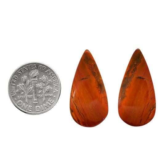Rare Cady Mountain Agate Pair 13x26.2x3.5 mm Pear Shape Polished Gemstone LS71-04340