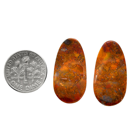 Rare Cady Mountain Agate Pair 13.8x26.9x4.5 mm Oval Shape Polished Gemstone LS71-04356