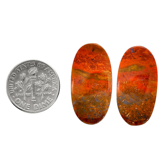 Rare Cady Mountain Agate Pair 13.6x26.6x4.5 mm Oval Shape Polished Gemstone LS71-04359
