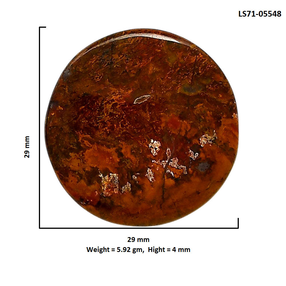 Rare Cady Mountain Agate 29x29x4 mm Round Shape Polished Gemstone LS71-05548