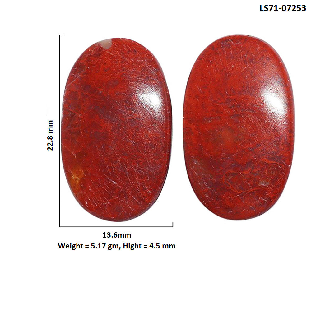 Rare Cady Mountain Agate Pair 13.6x22.8x4.5 mm Oval Shape Polished Gemstone LS71-07253