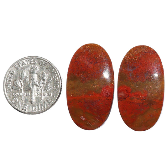 Rare Cady Mountain Agate Pair 14.1x25.9x4.5 mm Oval Shape Polished Gemstone LS71-07254