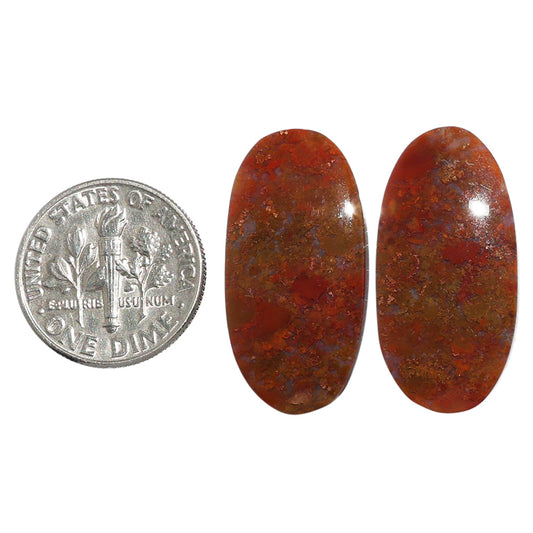 Rare Cady Mountain Agate Pair 13x26.55x4.5 mm Oval Shape Polished Gemstone LS71-07256
