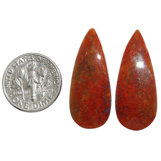 Rare Cady Mountain Agate Pair 12.3x29.7x5 mm Pear Shape Polished Gemstone LS71-07259