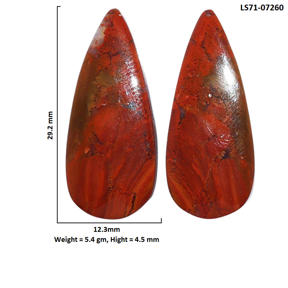 Rare Cady Mountain Agate Pair 12.3x29.2x4.5 mm Pear Shape Polished Gemstone LS71-07260