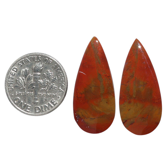 Rare Cady Mountain Agate Pair 12x27.1x3.8 mm Pear Shape Polished Gemstone LS71-07617