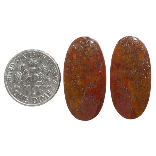 Rare Cady Mountain Agate Pair 13.2x26x3.8 mm Oval Shape Polished Gemstone LS71-07620