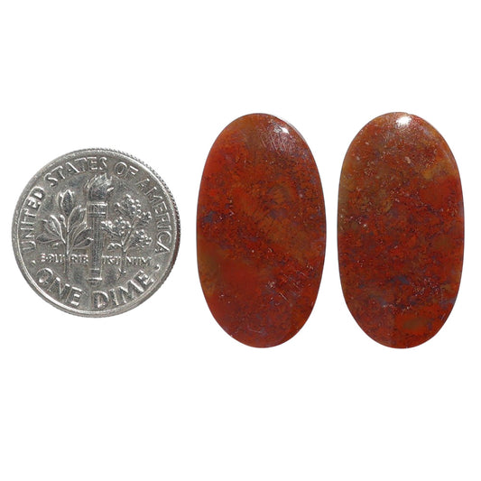 Rare Cady Mountain Agate Pair 13.5x24.5x4 mm Oval Shape Polished Gemstone LS71-07622