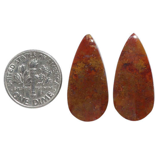 Rare Cady Mountain Agate Pair 12.6x26.35x3.8 mm Pear Shape Polished Gemstone LS71-07624