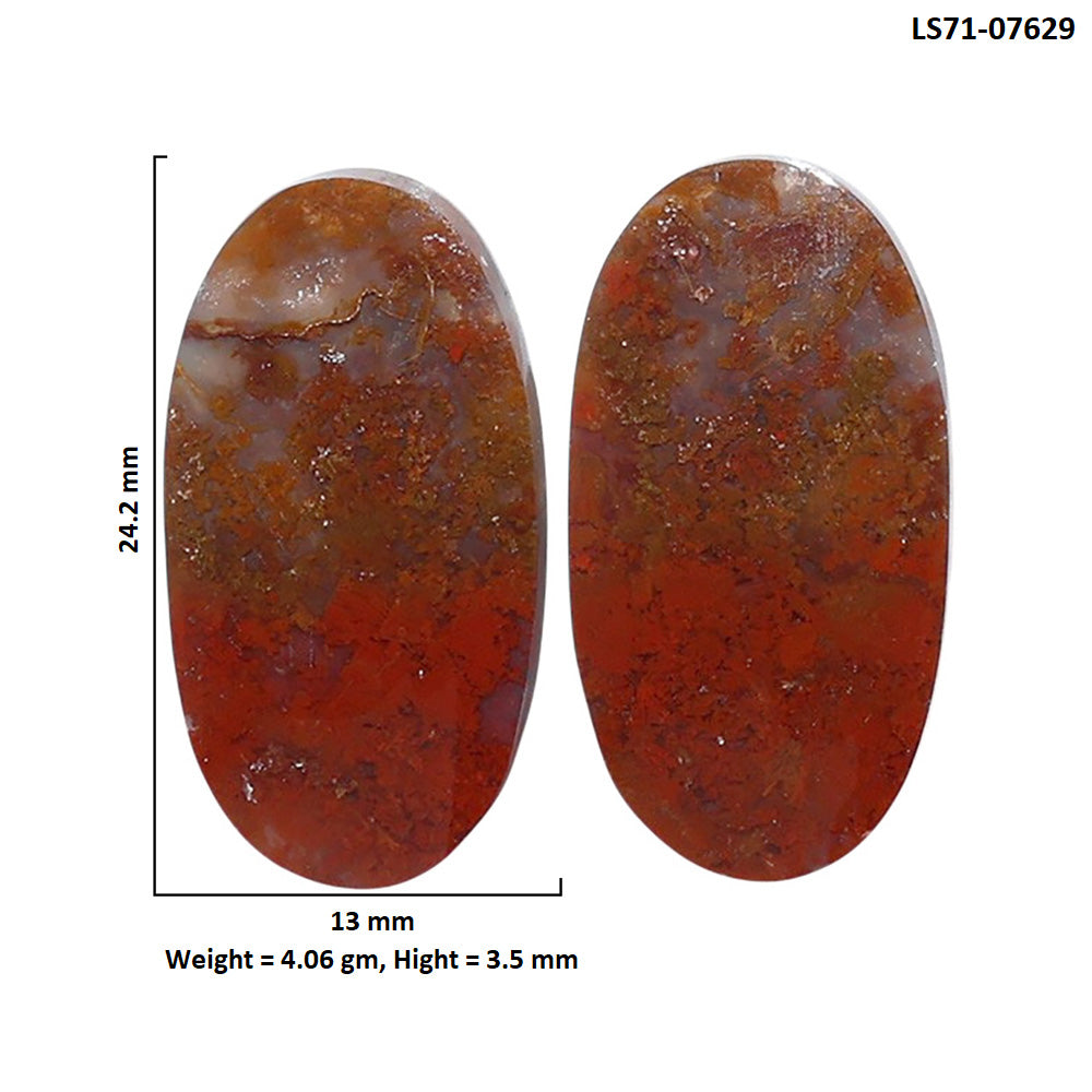 Rare Cady Mountain Agate Pair 13x24.2x3.5 mm Oval Shape Polished Gemstone LS71-07629
