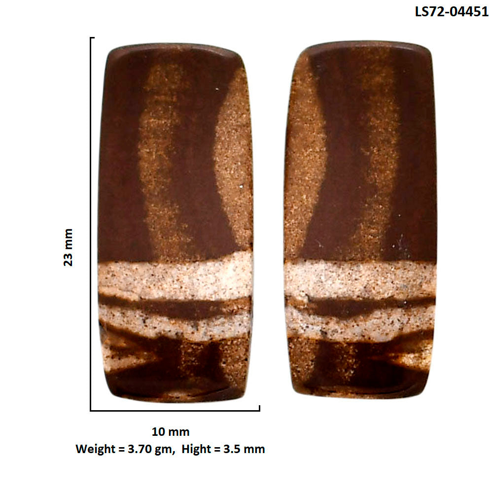 Outback Jasper Pair 10x23x3.5 mm Baguette Shape Polished Gemstone LS72-04451