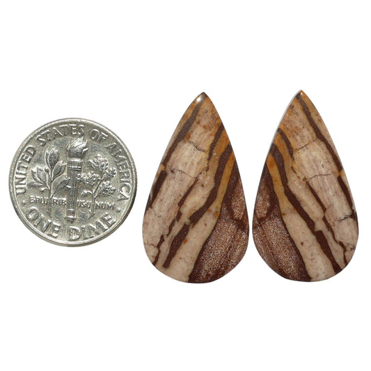 Outback Jasper Pair 14.7x26.3x3.5 mm Pear Shape Polished Gemstone LS72-07429