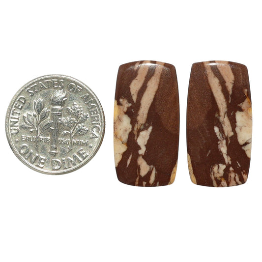 Outback Jasper Pair 11.7x22.2x3.5 mm Baguette Shape Polished Gemstone LS72-07435