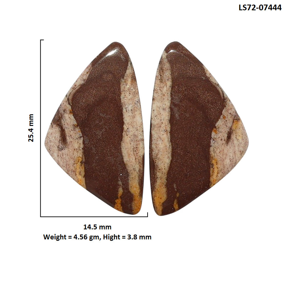 Outback Jasper Pair 14.5x25.4x3.8 mm Fancy Shape Polished Gemstone LS72-07444