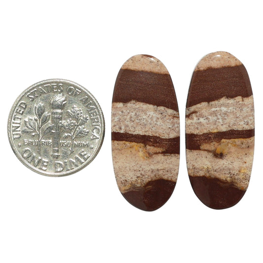 Outback Jasper Pair 12.5x28.4x4 mm Oval Shape Polished Gemstone LS72-07452