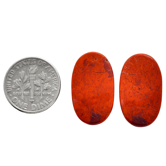 Red Moss Agate Pair 13.5x22.8x4 mm Oval Shape Polished Gemstone LS73-04470