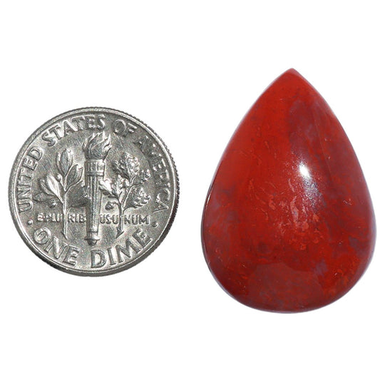 Red Moss Agate 18.3x25.8x6 mm Pear Shape Polished Gemstone LS73-07213