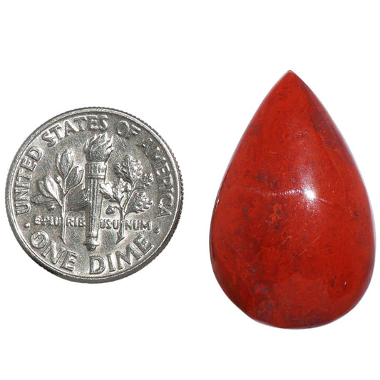Red Moss Agate 16.8x26.15x5 mm Pear Shape Polished Gemstone LS73-07216