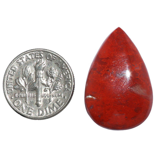 Red Moss Agate 17x25.85x5.7 mm Pear Shape Polished Gemstone LS73-07217