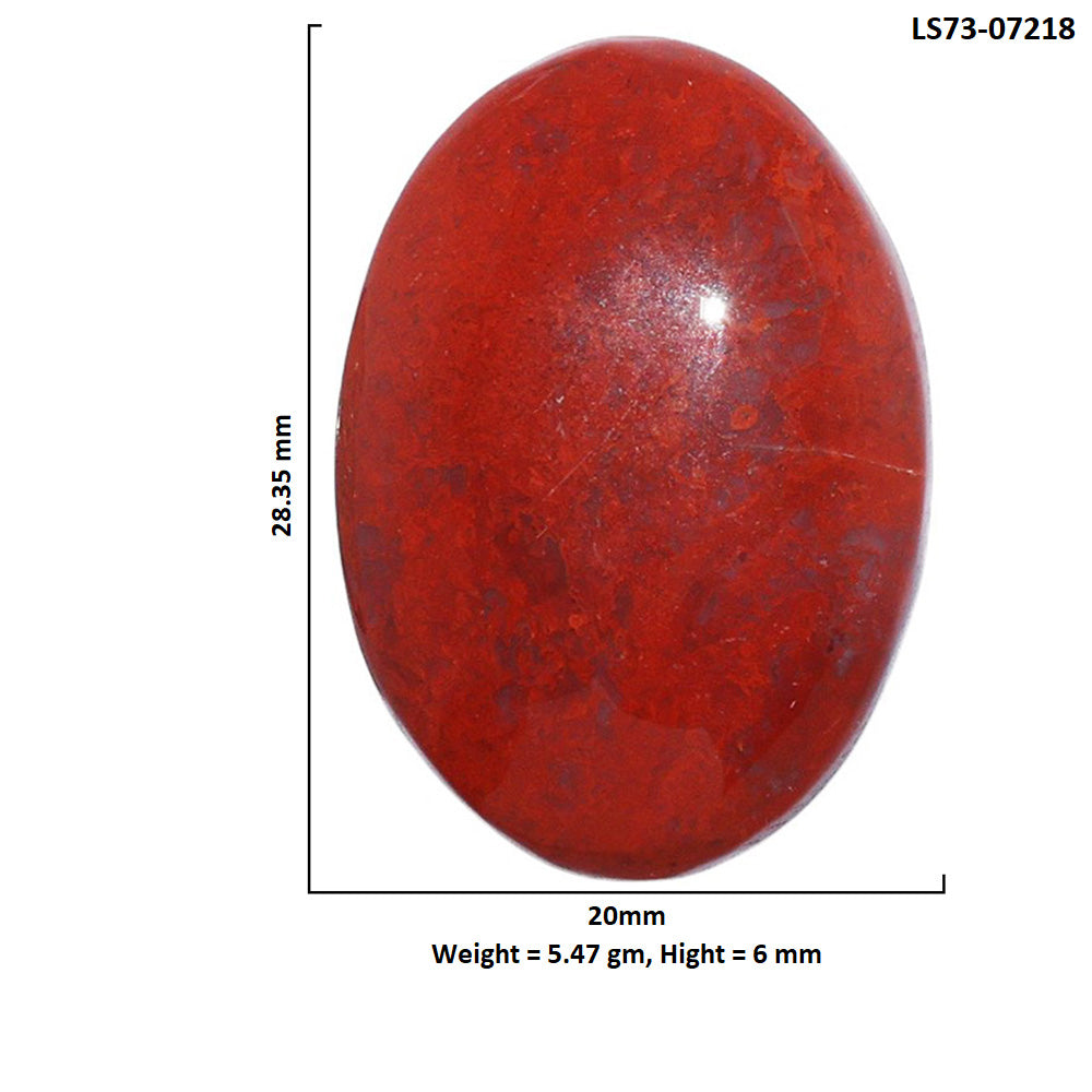 Red Moss Agate 20x28.35x6 mm Oval Shape Polished Gemstone LS73-07218