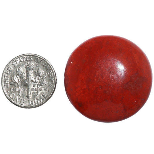 Red Moss Agate 28.5x28.5x6.7 mm Round Shape Polished Gemstone LS73-07220