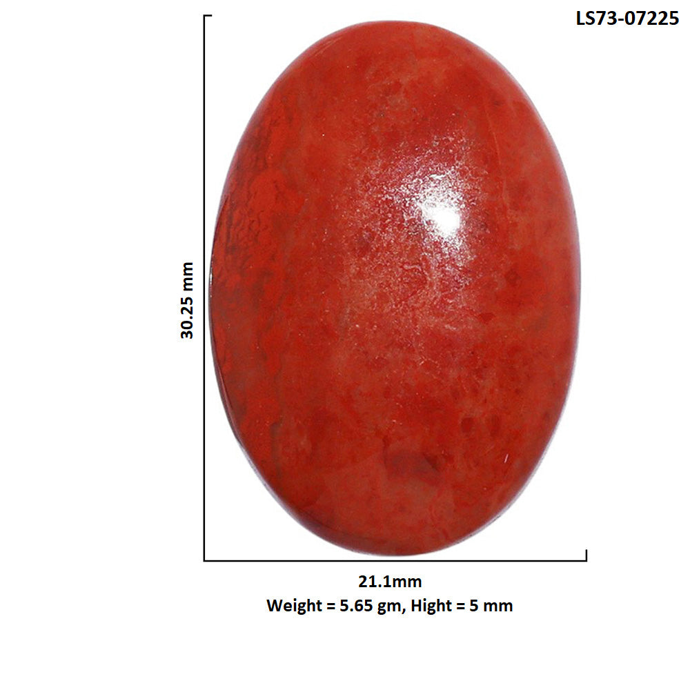 Red Moss Agate 21.1x30.25x5 mm Oval Shape Polished Gemstone LS73-07225