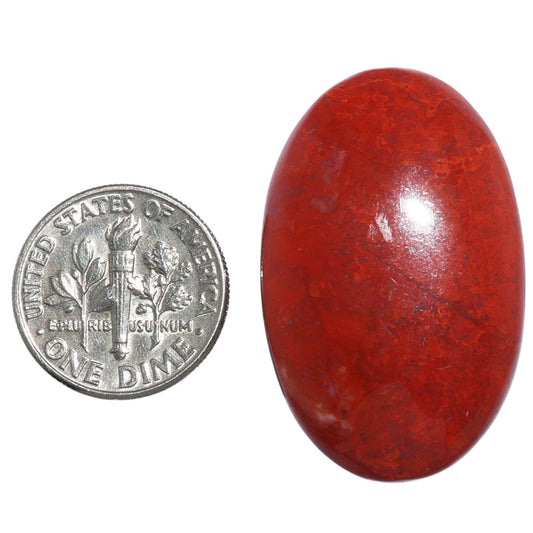 Red Moss Agate 21.7x34.1x5.5 mm Oval Shape Polished Gemstone LS73-07231