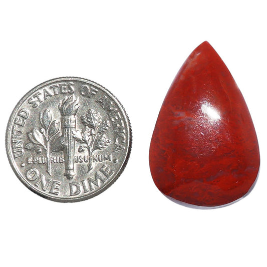 Red Moss Agate 15.4x23.7x5.5 mm Pear Shape Polished Gemstone LS73-07232
