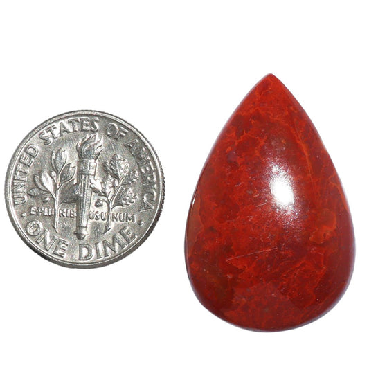 Red Moss Agate 19x29.1x5 mm Pear Shape Polished Gemstone LS73-07237