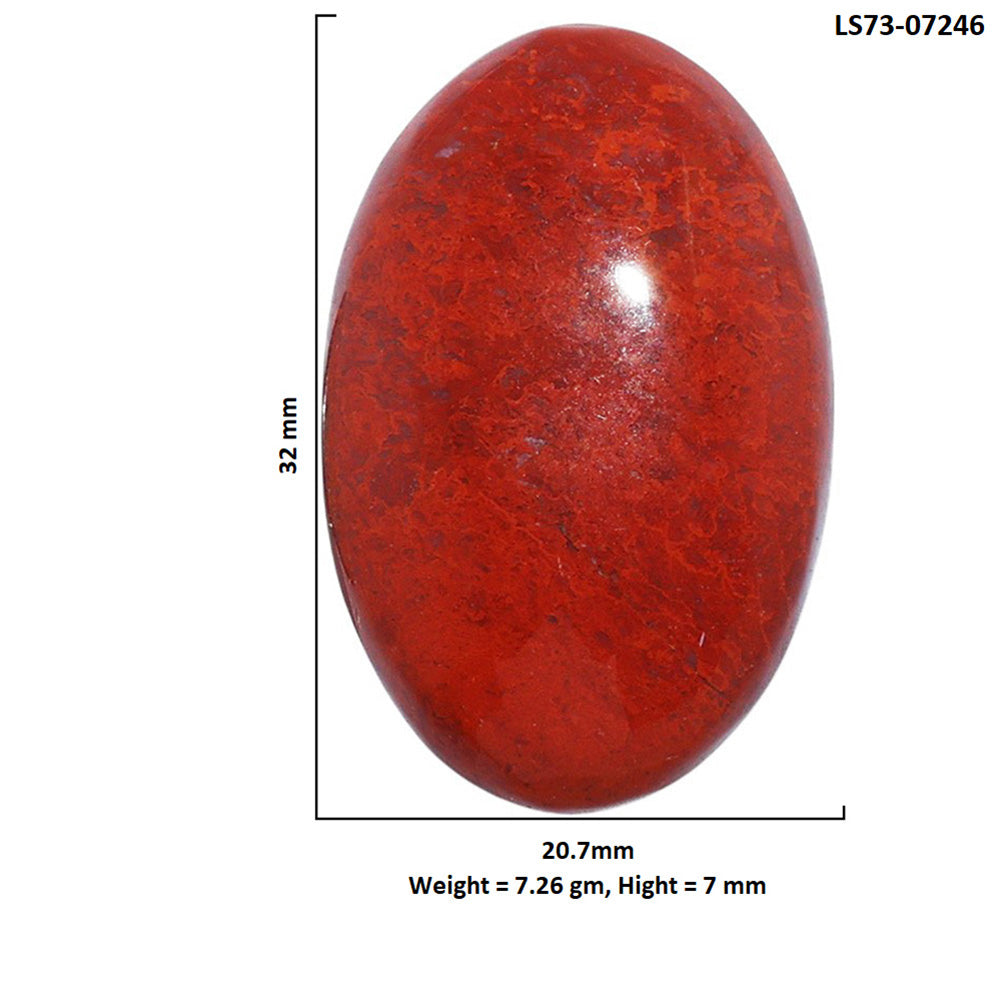 Red Moss Agate 20.7x32x7 mm Oval Shape Polished Gemstone LS73-07246