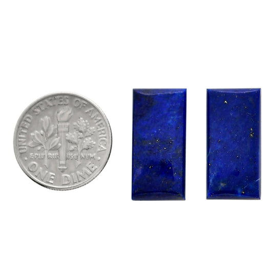 Lapis Lazuli Pair 10x20x4.5 mm Baguette Shape Polished Gemstone LS74-04503