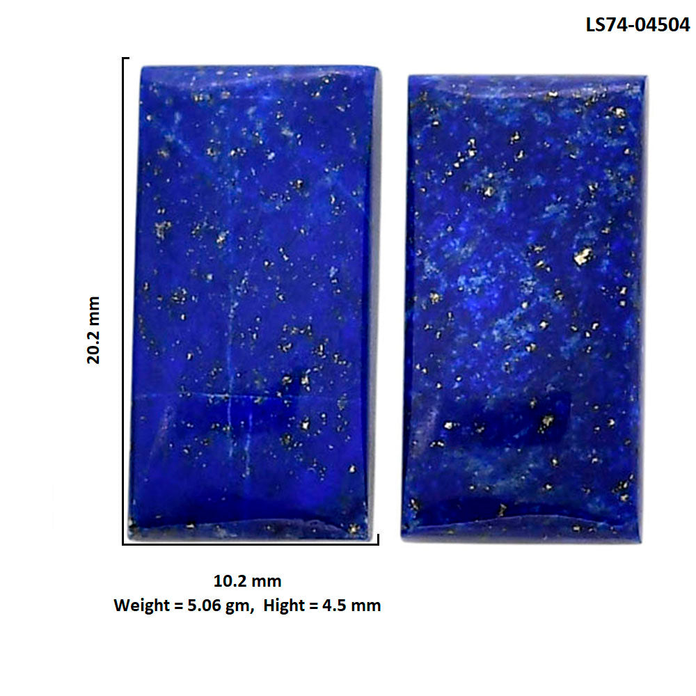 Lapis Lazuli Pair 10.2x20.2x4.5 mm Baguette Shape Polished Gemstone LS74-04504