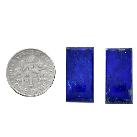 Lapis Lazuli Pair 10x20x4.5 mm Baguette Shape Polished Gemstone LS74-04505