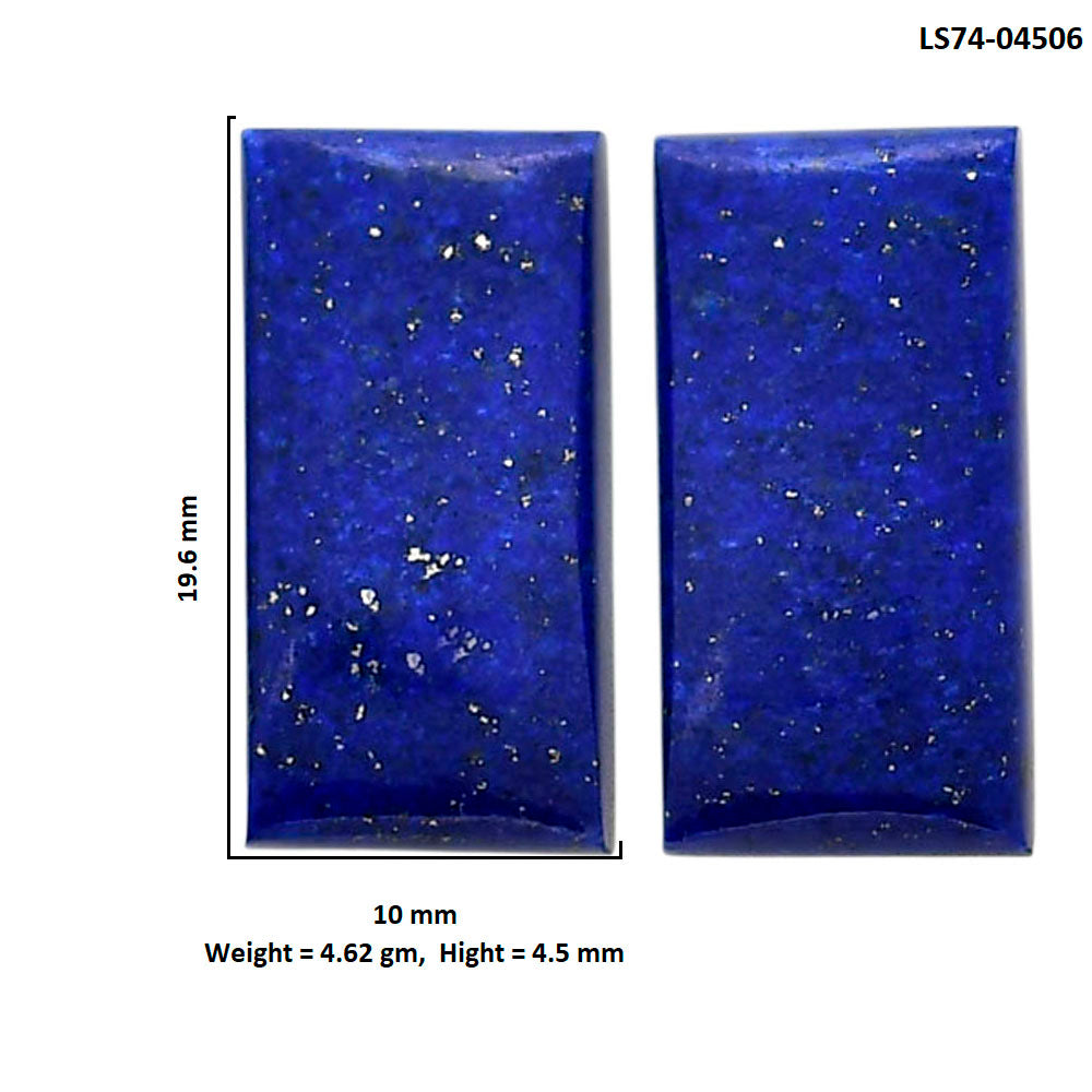 Lapis Lazuli Pair 10x19.6x4.5 mm Baguette Shape Polished Gemstone LS74-04506