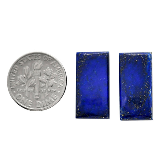 Lapis Lazuli Pair 10x20x4.5 mm Baguette Shape Polished Gemstone LS74-04507
