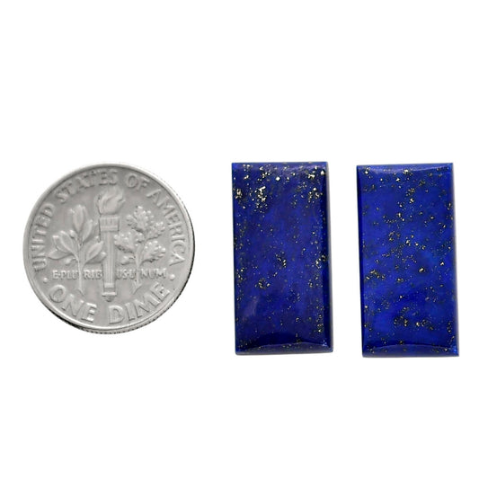 Lapis Lazuli Pair 10x20x4.5 mm Baguette Shape Polished Gemstone LS74-04510