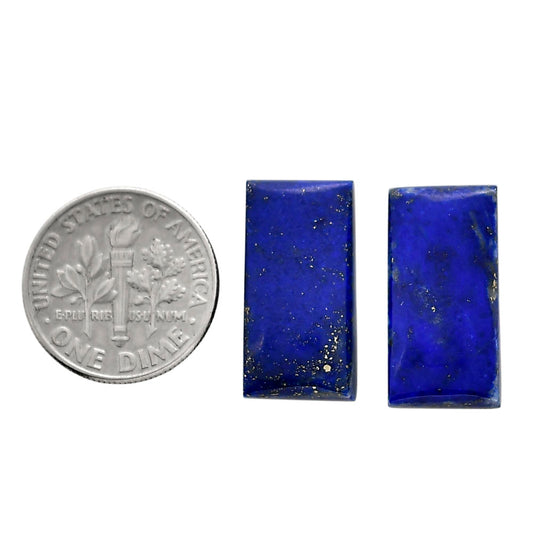 Lapis Lazuli Pair 10x20x4.5 mm Baguette Shape Polished Gemstone LS74-04513