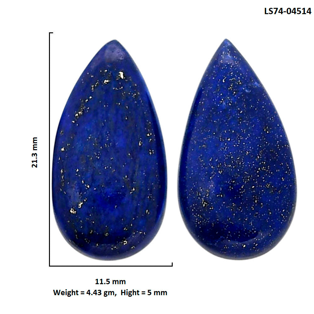 Lapis Lazuli Pair 11.5x21.3x5 mm Pear Shape Polished Gemstone LS74-04514