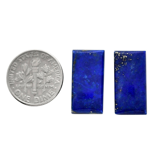 Lapis Lazuli Pair 10x20x4.5 mm Baguette Shape Polished Gemstone LS74-04515