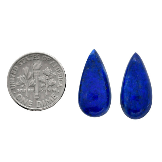 Lapis Lazuli Pair 9.9x20.4x5 mm Pear Shape Polished Gemstone LS74-04517