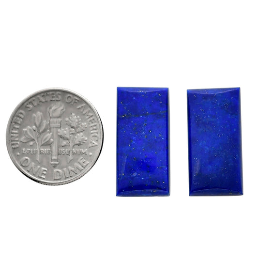 Lapis Lazuli Pair 10x19.7x4.5 mm Baguette Shape Polished Gemstone LS74-04518