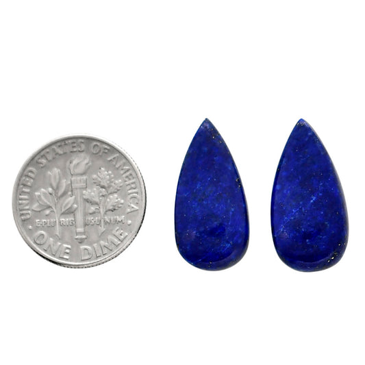 Lapis Lazuli Pair 10.10x20.4x4.5 mm Pear Shape Polished Gemstone LS74-04522