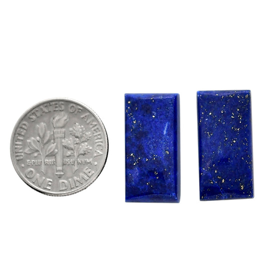 Lapis Lazuli Pair 10x19.8x4.5 mm Baguette Shape Polished Gemstone LS74-04525