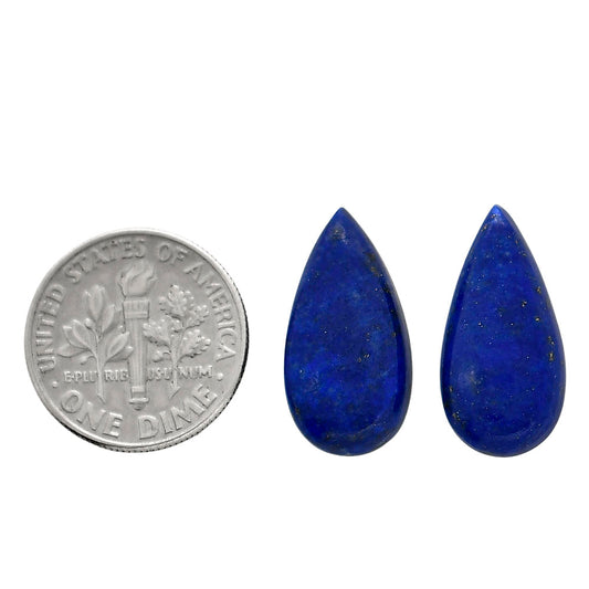 Lapis Lazuli Pair 10x20x4.7 mm Pear Shape Polished Gemstone LS74-04527