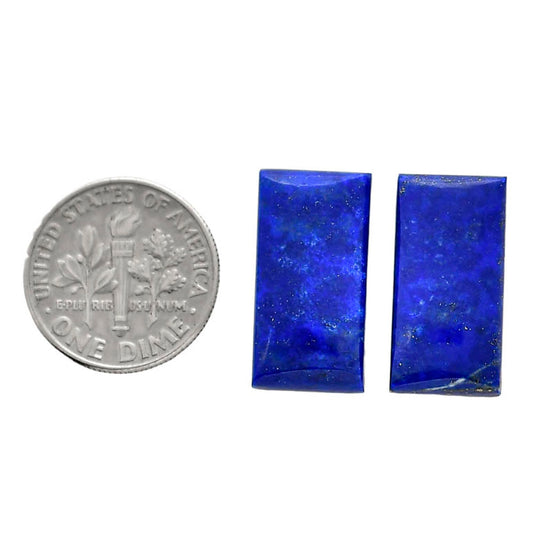 Lapis Lazuli Pair 10.2x20x4.5 mm Baguette Shape Polished Gemstone LS74-04532