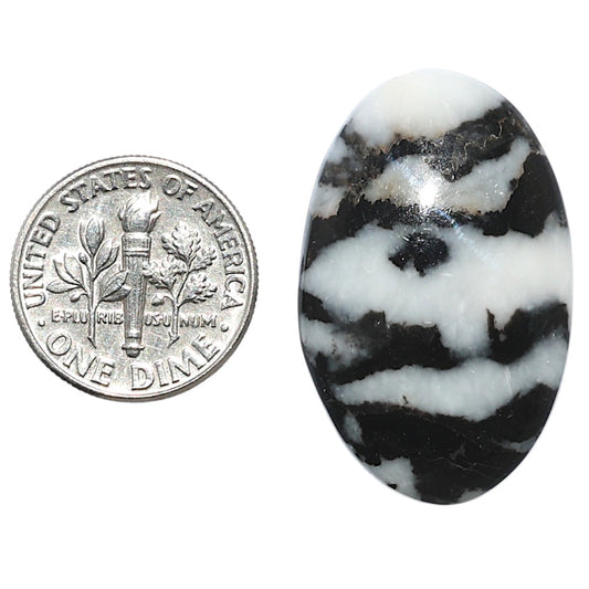 Black Zebra Jasper 19.8x31.5x5.5 mm Oval Shape Polished Gemstone LS75-08196